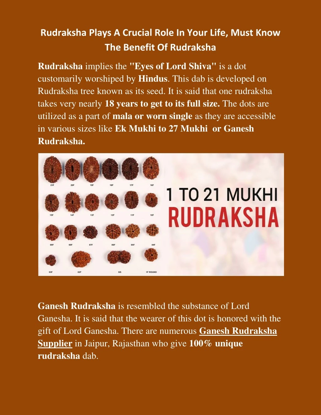 rudraksha plays a crucial role in your life must