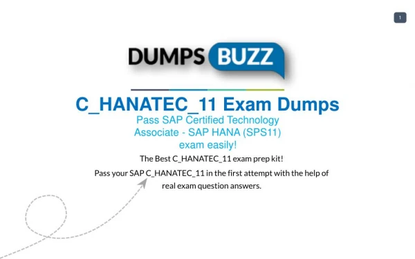 Valid C_HANATEC_11 Braindumps - Pass SAP C_HANATEC_11 Test in 1st attempt