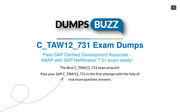 Get real C_TAW12_731 VCE Exam practice exam questions