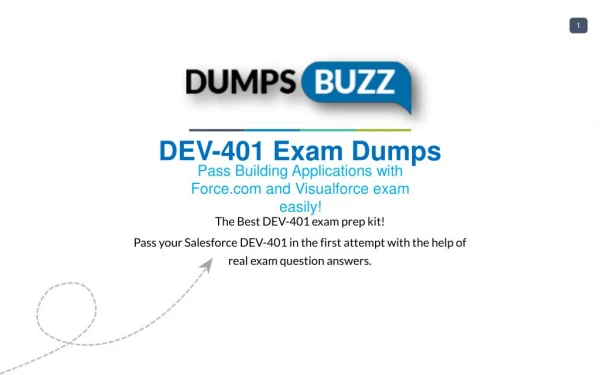 Salesforce DEV-401 Dumps Download DEV-401 practice exam questions for Successfully Studying