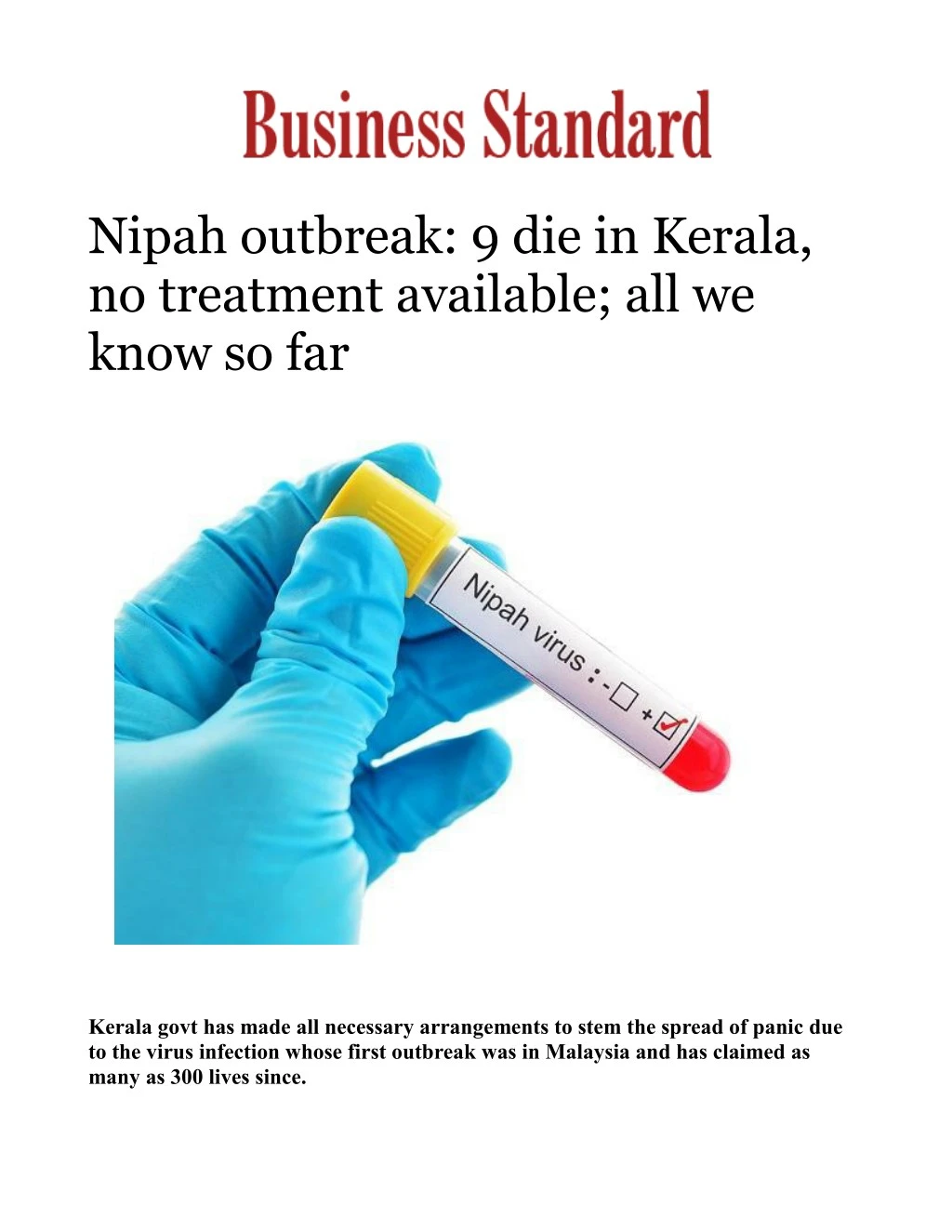 nipah outbreak 9 die in kerala no treatment