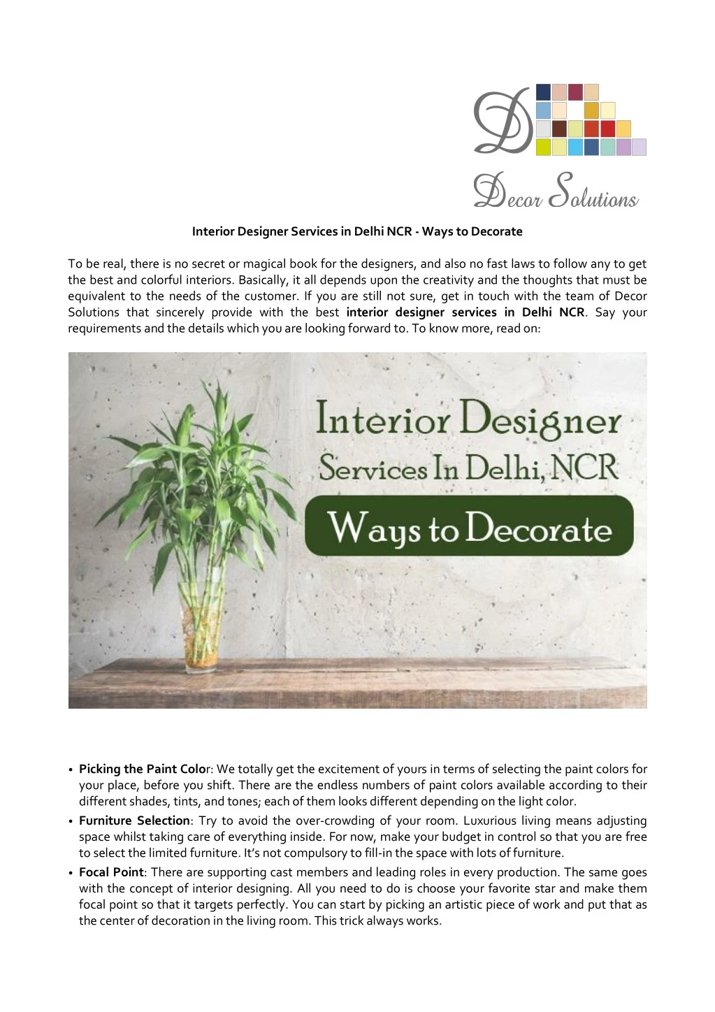 interior designer services in delhi ncr ways