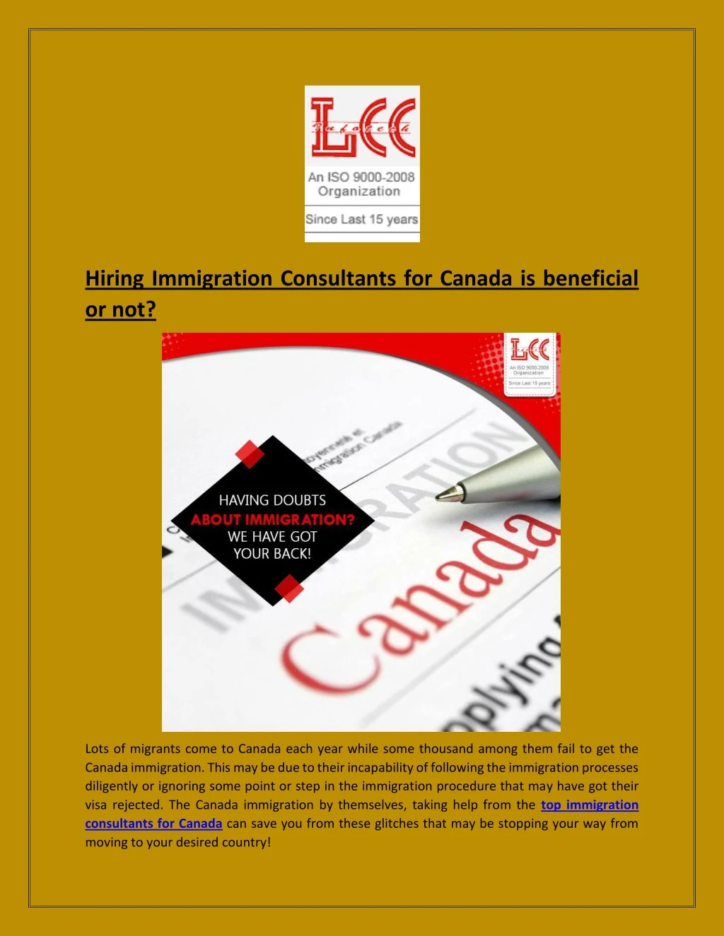 hiring immigration consultants for canada
