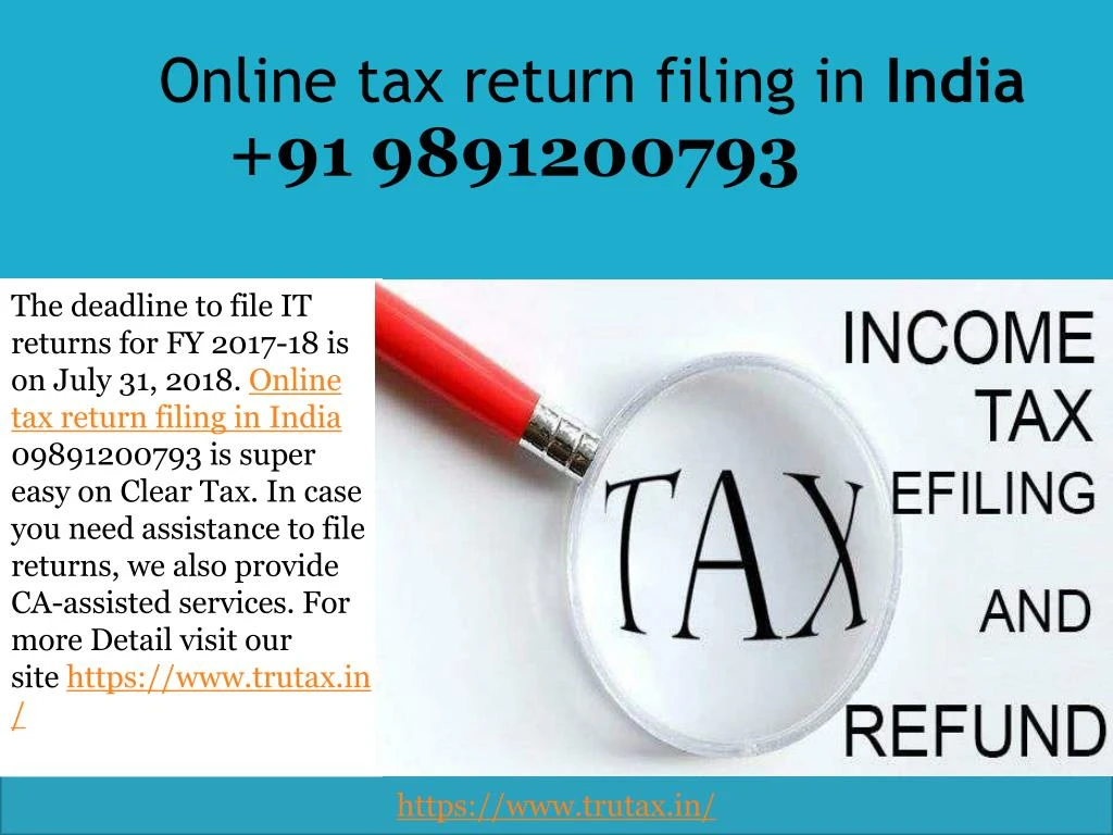 online tax return filing in india