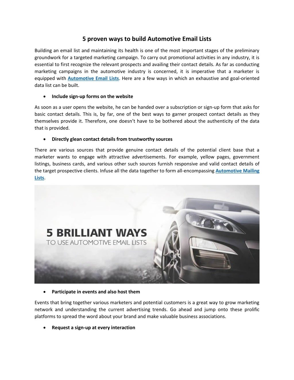 5 proven ways to build automotive email lists