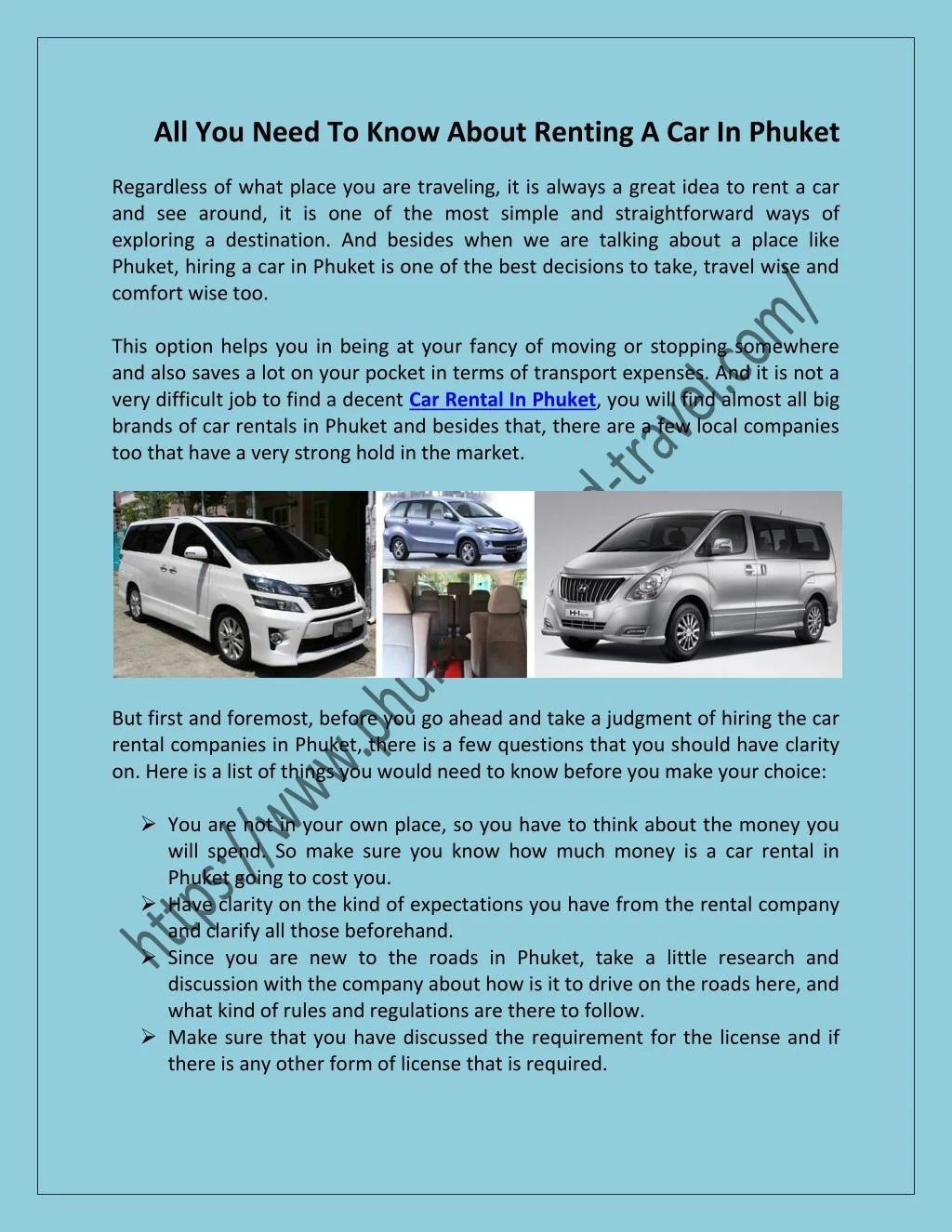 all you need to know about renting a car in phuket