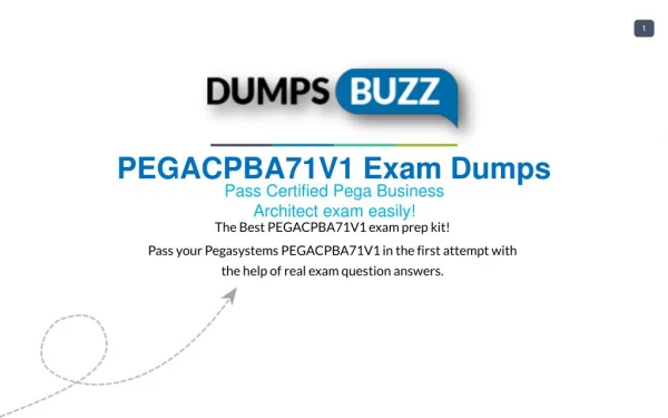 New and Updated Pegasystems PEGACPBA71V1 exam questions