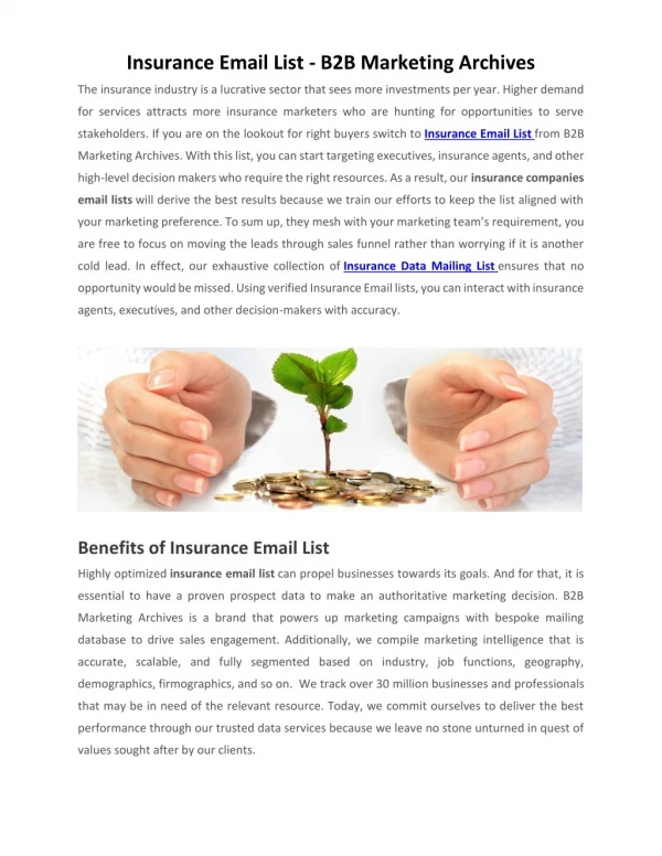 Insurance Email List | Insurance Companies Email List | B2B Marketing Archives