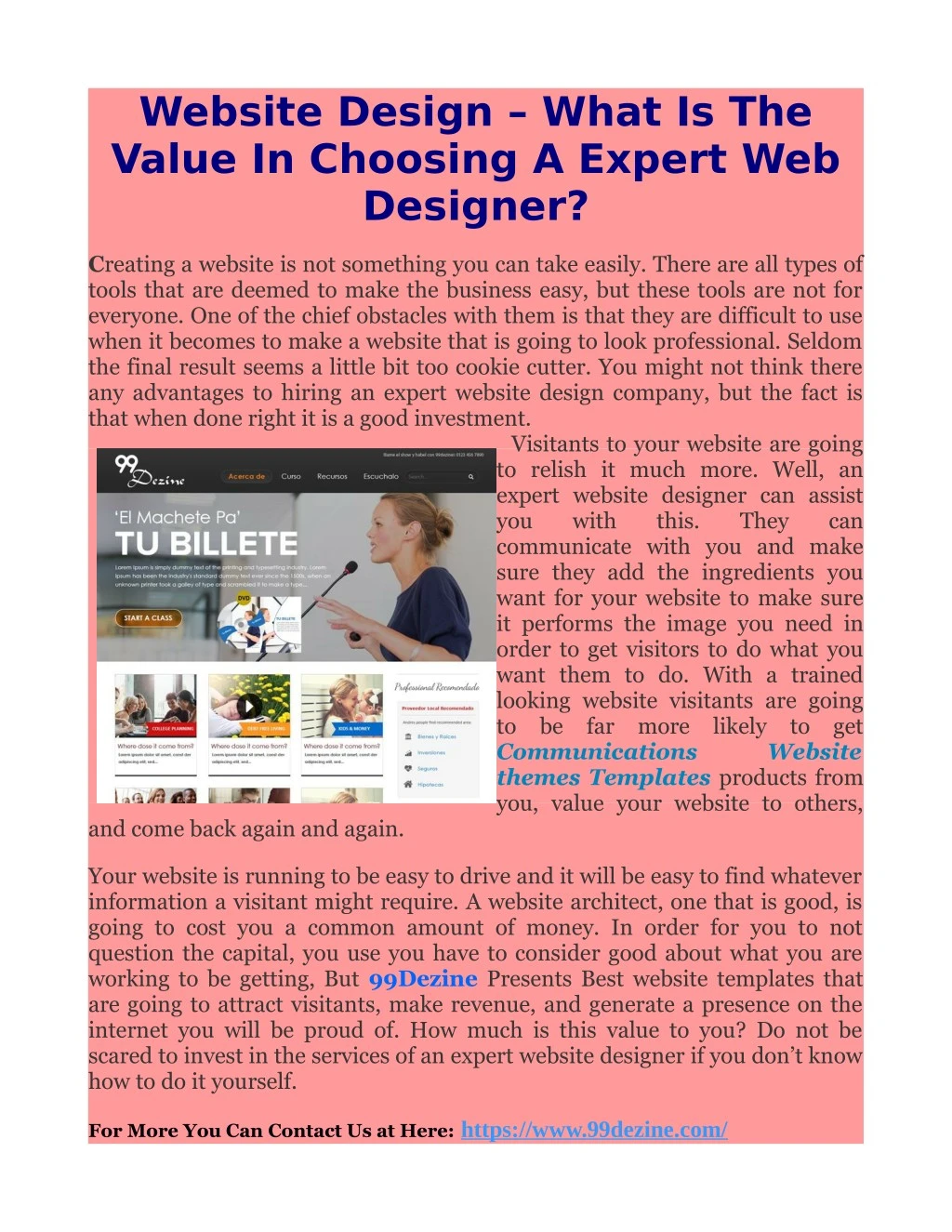 website design what is the value in choosing