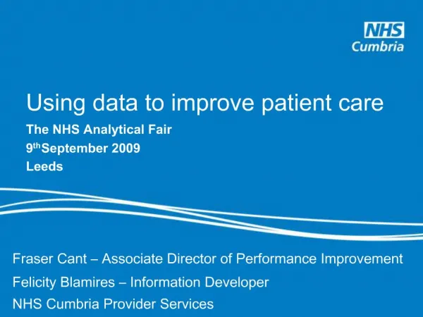 Using data to improve patient care