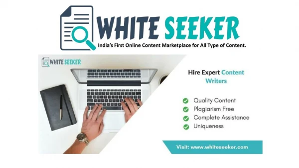 Whiteseeker online content marketplace in India