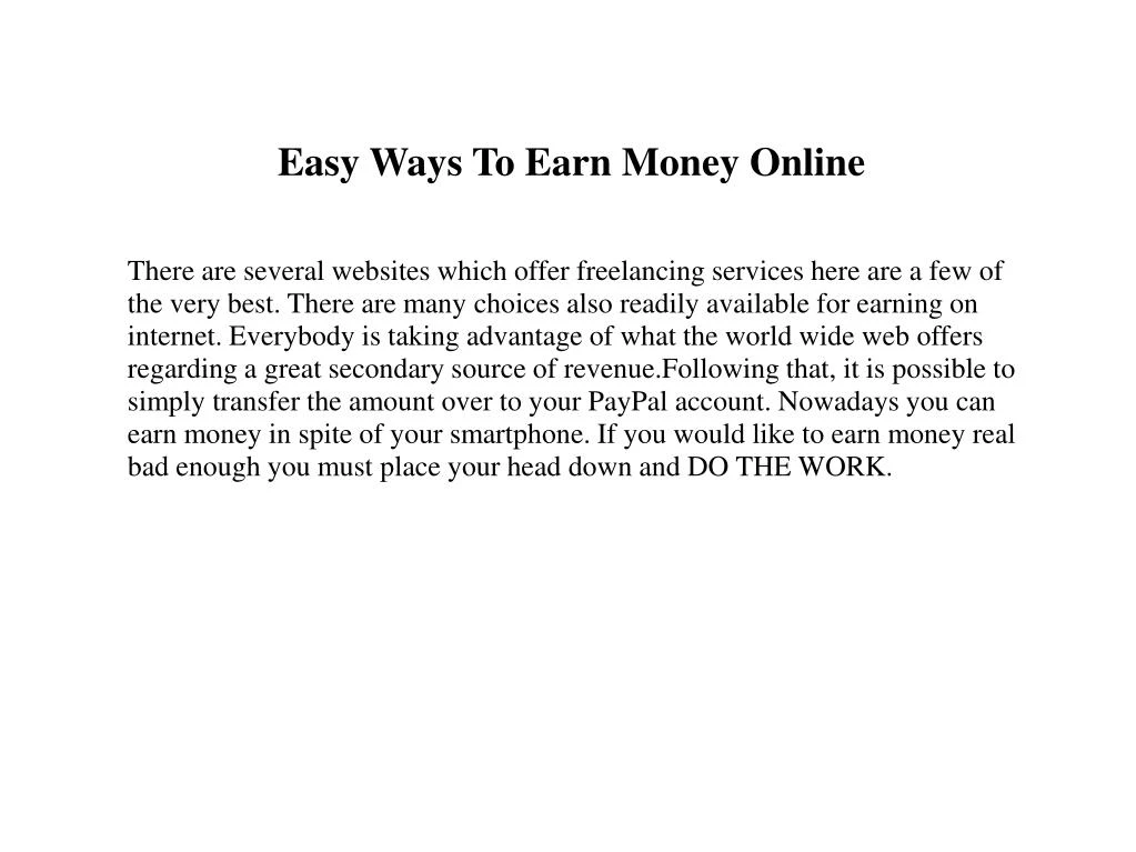 easy ways to earn money online