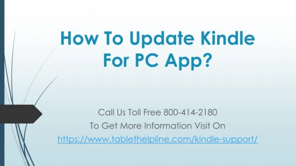 How To Update Kindle For PC App