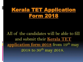 Kerala TET Application form 2018 - slide 1