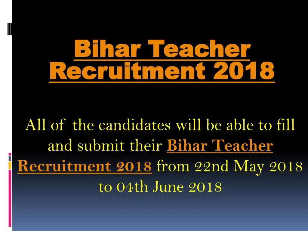 bihar teacher recruitment 2018