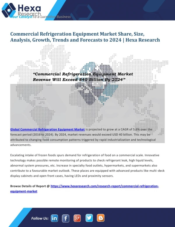 Commercial Refrigeration Equipment Market Research Report