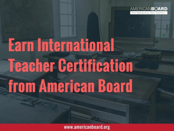 International Teacher Certification
