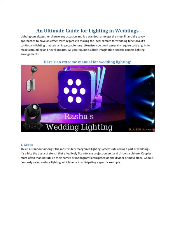 Stunning Lights for Wedding Events in the USA.