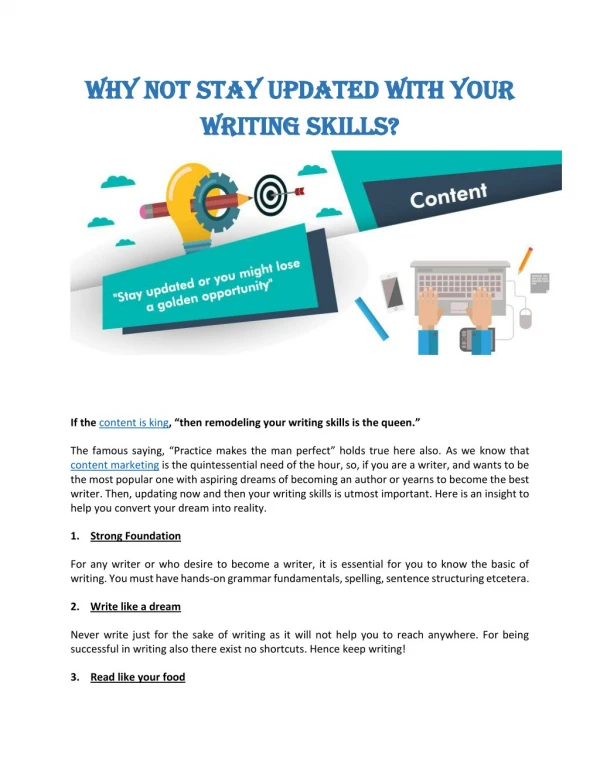 Why Not Stay Updated With Your Writing Skills?