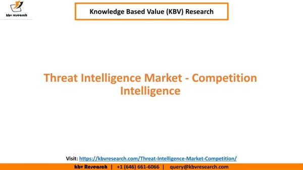 Threat Intelligence Market Competition Intelligence