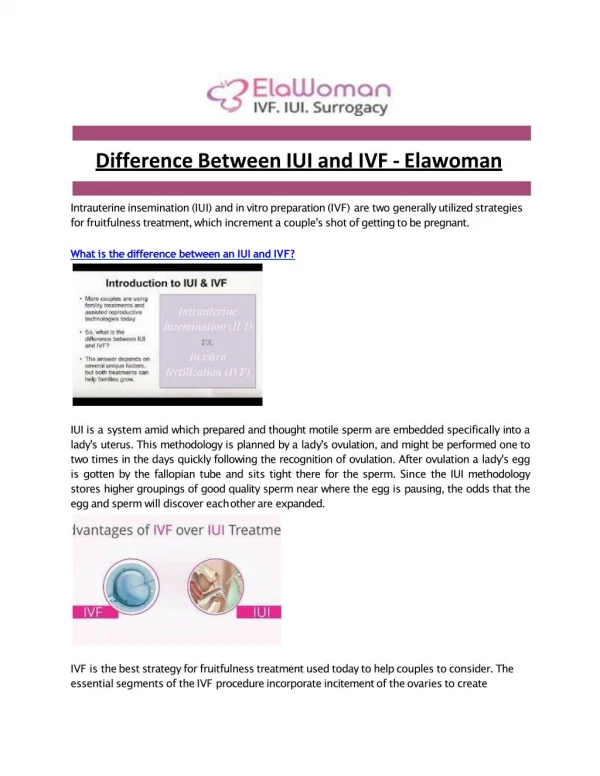 Difference Between IUI and IVF - Elawoman