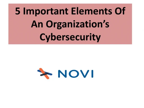 5 Important Elements Of An Organizationâ€™s Cybersecurity