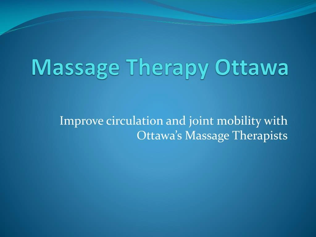 massage therapy ottawa