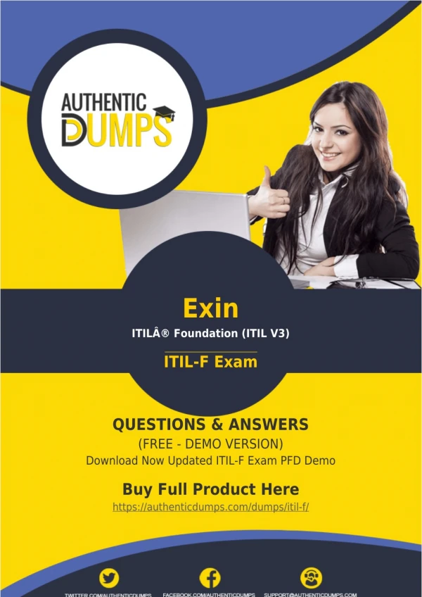ITIL-F Exam Dumps - Download Updated Exin ITIL-F Exam Questions PDF 2018