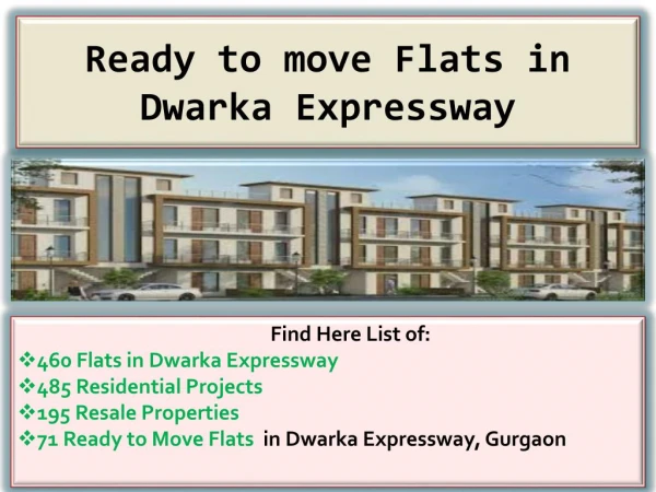 Buy Ready to Move Flats in Dwarka Expressway