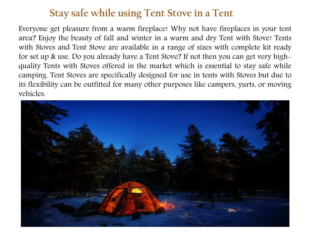 stay safe while using tent stove in a tent