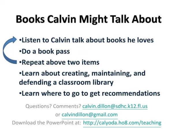 Books Calvin Might Talk About