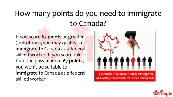 How many points do you need to Immigrate to Canada?