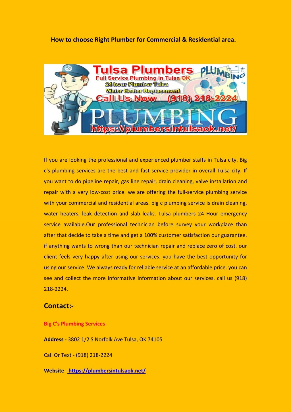 how to choose right plumber for commercial