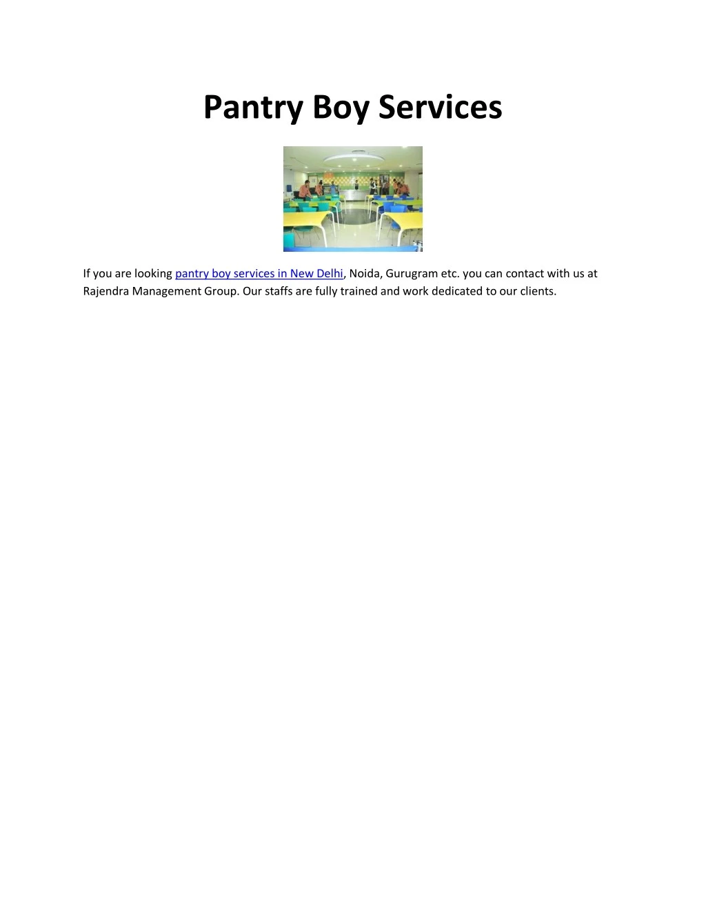 pantry boy services