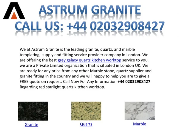 Grey Galaxy Quartz Kitchen Worktop In London UK - Astrum Granite