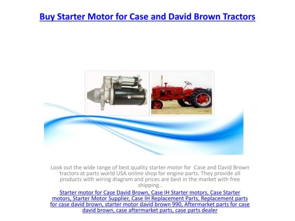 Buy Engine Parts for Case and David Brown