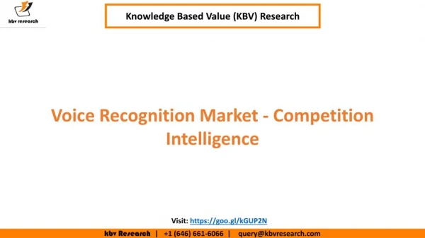 Voice Recognition Market – Competition Intelligence
