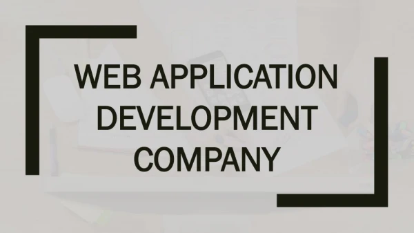 Web Application (App) Development Company