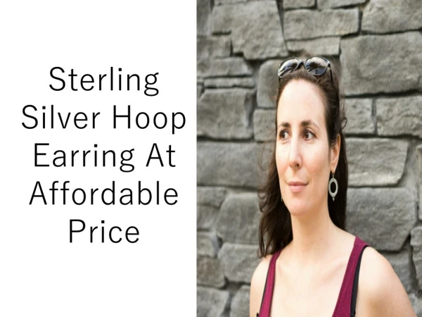 Sterling Silver Hoop Earring At Affordable Price