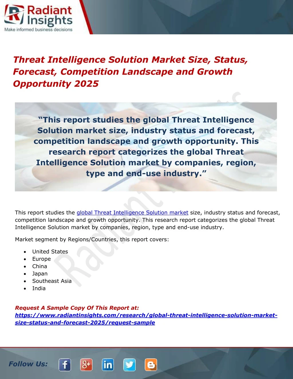 threat intelligence solution market size status
