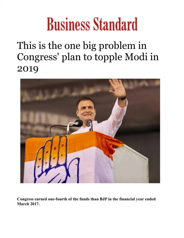 This is the one big problem in Congress' plan to topple Modi in 2019 