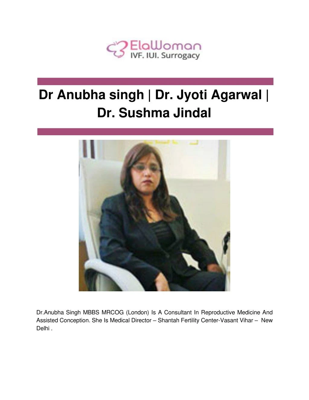 dr anubha singh dr jyoti agarwal dr sushma jindal