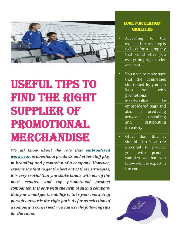 Useful Tips To Find The Right Supplier Of Promotional Merchandise