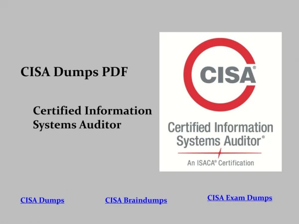 Up To Date CISA PDF Questions Answers Valid CISA Dumps