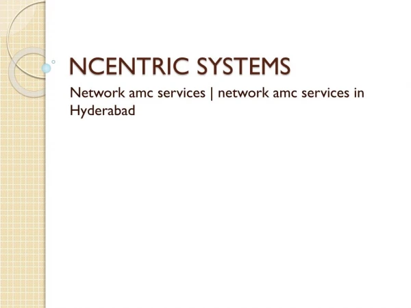 Network amc services | network amc services in hyderabad