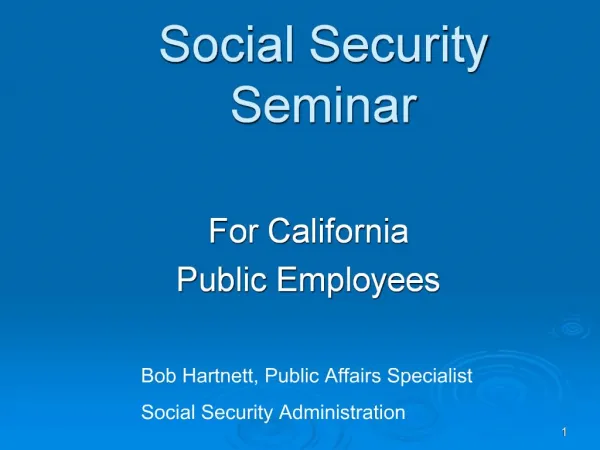 Social Security Seminar