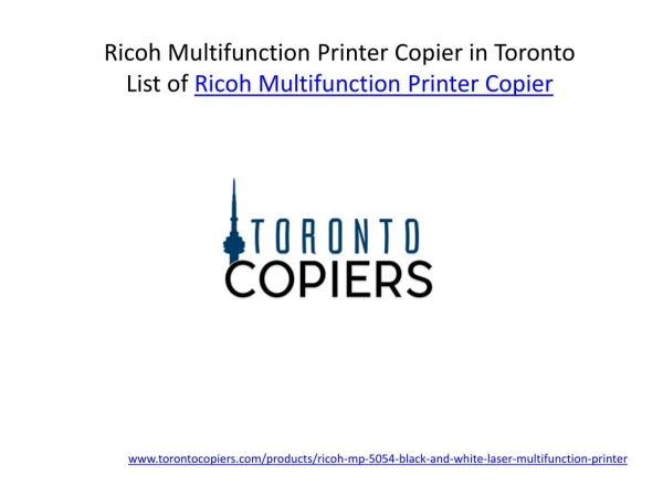 Ricoh Multifunction Printer Copier in Toronto