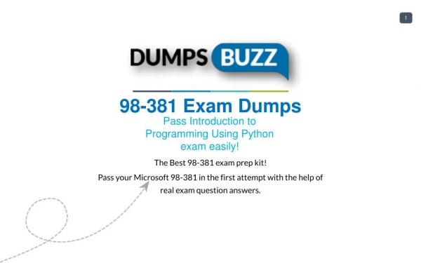 Valid 98-381 Braindumps with 98-381 Practice Test sample questions