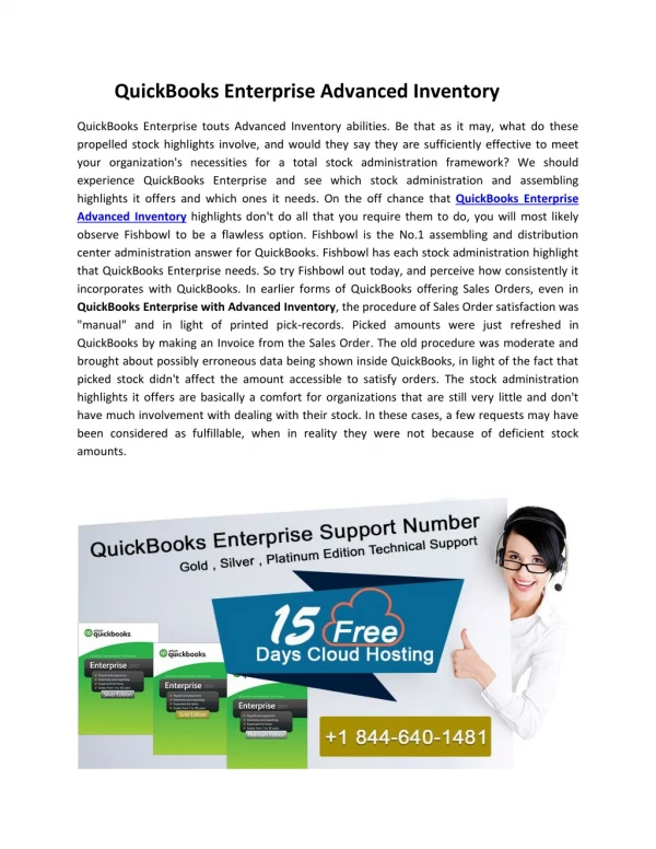 QuickBooks Enterprise Advanced Inventory