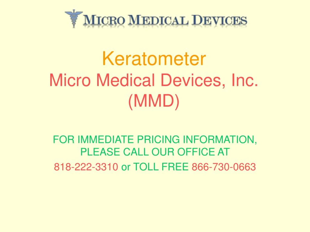 keratometer micro medical devices inc mmd